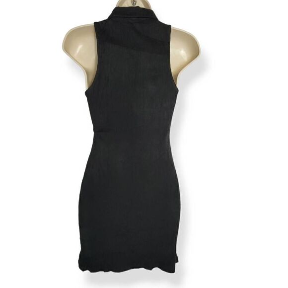 Wild Fable Black Sleeveless Ribknit Bodycon Collared Dress Small - Picture 3 of 3